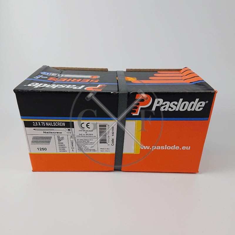 Clous vis 2,8X75 TX15 Inox, carton à 1\'250 pièces. art. 142105