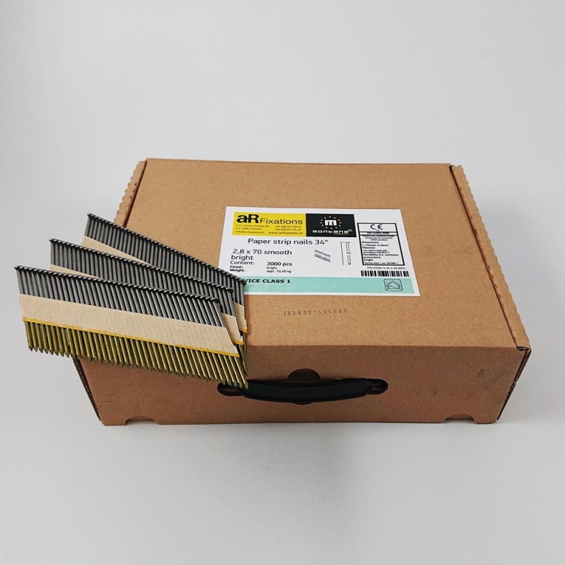 Punti barretta 2.8-70 lisce, cartone di 3\'000 pezzi.
