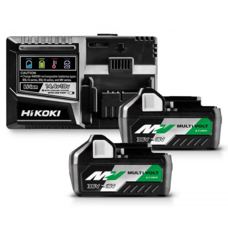 Hikoki booster pack multivolt typ B 2x Akku BSL36B18 + 1x Ladegerät  UC18YSL3 (18V 8.0Ah/